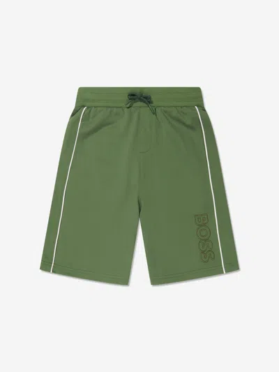 HUGO BOSS BOYS EMBROIDERED LOGO SHORTS