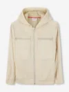 Hugo Boss Boys Hooded Windbreaker In Neutral