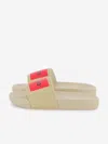 Hugo Boss Boys Logo Badge Sliders In Neutral