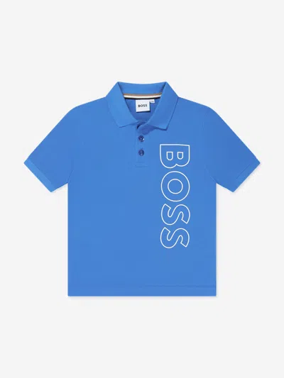 Hugo Boss Kids' Boys Logo Polo Shirt In Blue