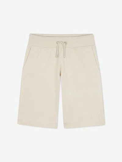 Hugo Boss Boys Logo Print Bermuda Shorts In Neutral