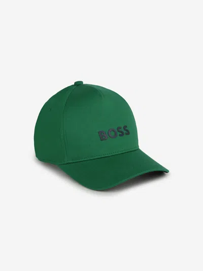 Hugo Boss Kids' Boys Logo Print Cap In Green