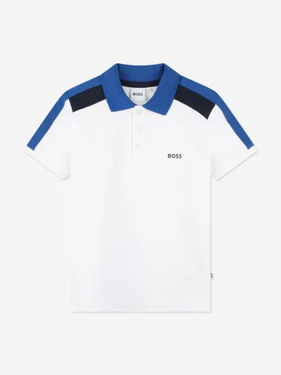 Hugo Boss Babies' Boys Logo Print Polo Shirt In White ModeSens