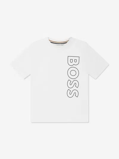 Hugo Boss Kids' Boys Logo Print T-shirt In White