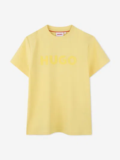 Hugo Boss Kids' Boys Logo Print T-shirt In Yellow