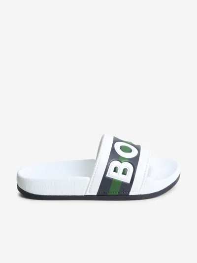 Hugo Boss Kids' Boys Logo Sliders In White