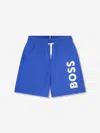Hugo Boss Boss Boys Blue Swim Shorts In Blue