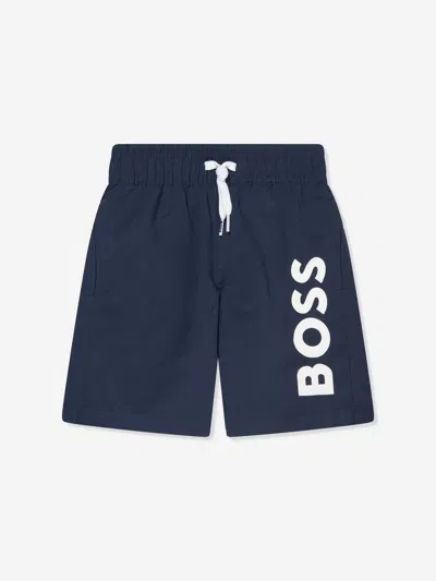 Hugo Boss Babies' Boys Logo Swim Shorts In Blue