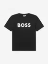 Hugo Boss Kids' T-shirt Con Logo In Black