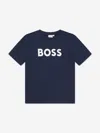 Hugo Boss Blue T-shirt For Boy With Logo In Blue