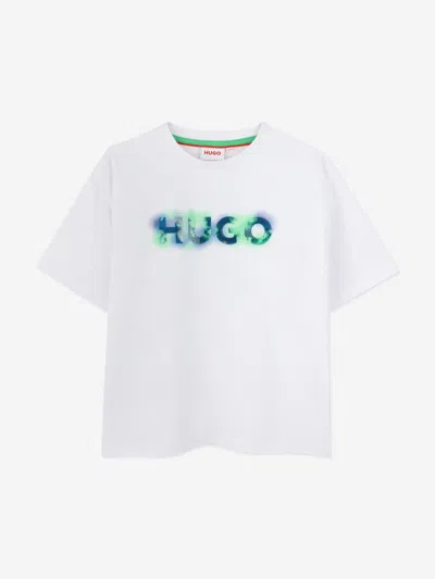 Hugo Boss Kids' Boys Logo T-shirt In White