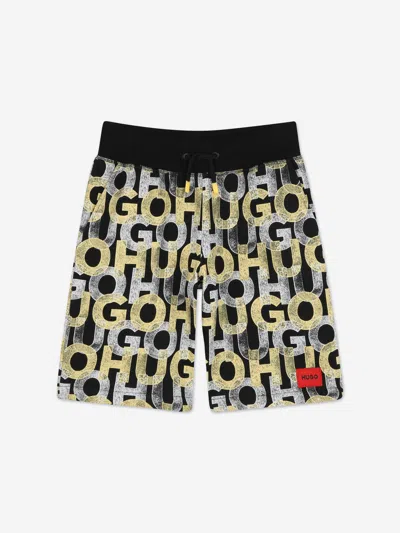 Hugo Boss Boys Monogram Bermuda Shorts In Black