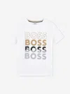 Hugo Boss Boss Boys White Kids Logo-print Relaxed-fit Cotton-jersey T-shirt 4-16 Years In White