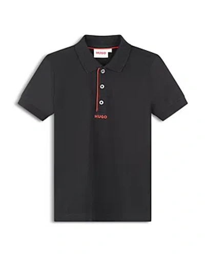 Hugo Boss Boys' Pique Polo Shirt - Little Kid, Big Kid In Black