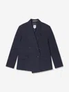 Hugo Boss Boys Striped Suit Jacket In Blue