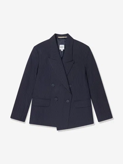 Hugo Boss Kids' Boys Striped Suit Jacket In Blue