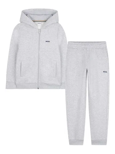 Hugo Boss Boys' Zip-up Hooded Top With Cuffed Bottoms In Multi