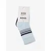 Hugo Boss Chine Grey Brand-intarsia Pack Of Three Stretch Cotton-blend Socks 0 Months - 3 Years Eur 23 /6.5 Uk In Multi