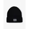Hugo Boss Black Brand-patch Knitted Beanie Hat 4-6 Years In Black