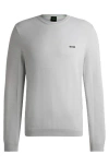 Hugo Boss Branded Crew-neck Sweater In Dry-flex Fabric In Gray