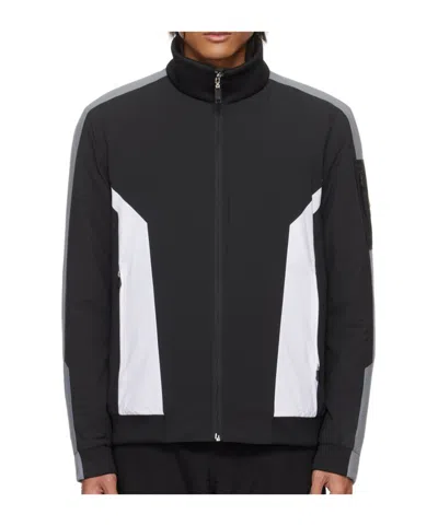 Hugo Boss Branded Sleeve Pocket Spliced Cotton Suit In Black