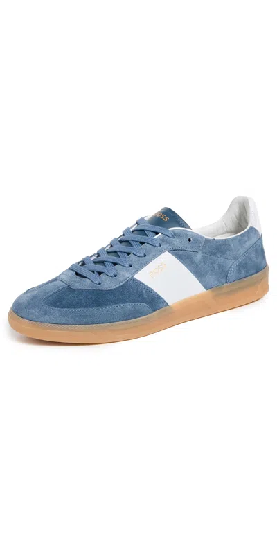 HUGO BOSS BRANDON SUEDE SNEAKERS MEDIUM BLUE