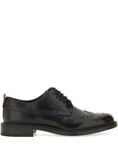 Hugo Boss Almond Toe Lace-up Derby Shoes In Black