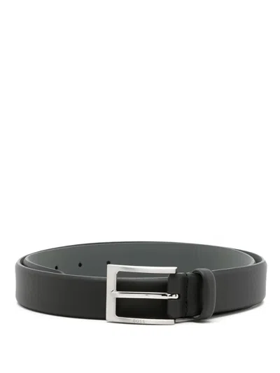 Hugo Boss Brondon Leather Belt In Black
