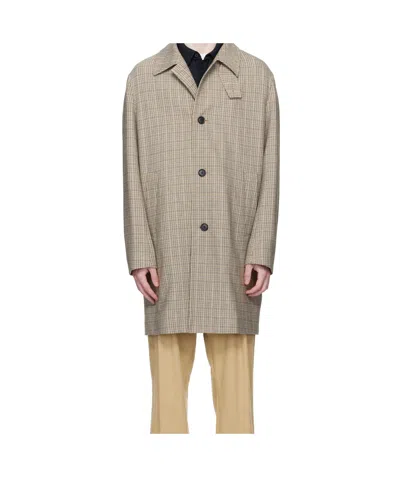 HUGO BOSS CHECKED SINGLE-BREASTED COAT