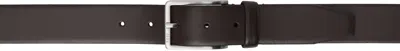 Hugo Boss Brown Engraved-logo Buckle Leather Belt In 205-dark Brown