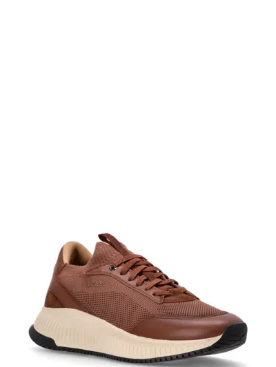 Hugo Boss Brown Lace Up Sneakers
