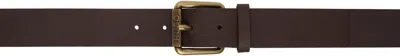 Hugo Boss Brown Leather Belt In 202-dark Brown