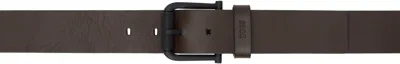 Hugo Boss Brown Leather Belt In 202-dark Brown