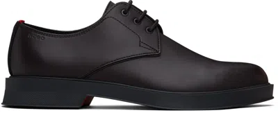 Hugo Boss Black Embossed Derbys In 201-dark Brown