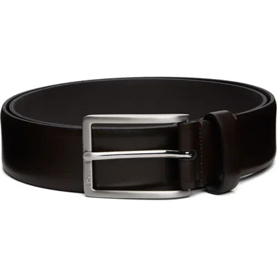 Hugo Boss Brown Leather Pin-buckle Belt In 205-dark Brown