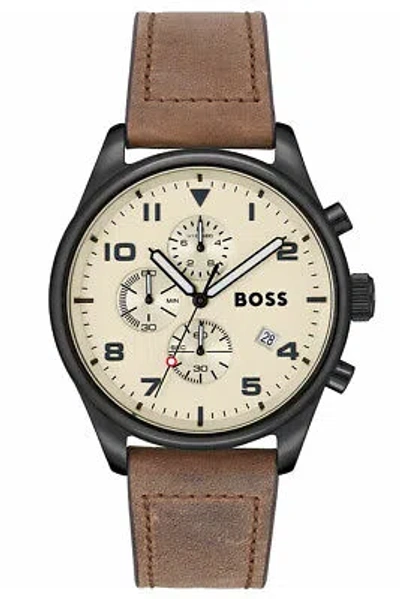 Pre-owned Hugo Boss Brown Mens Chronograph Watch View 1513990
