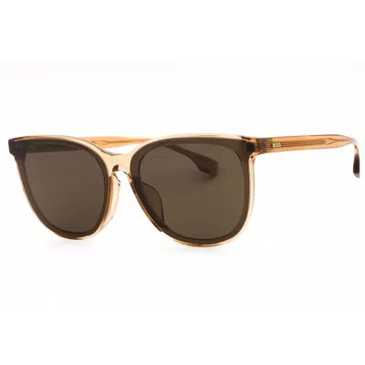Hugo Boss Brown Oval Unisex Sunglasses Boss 1552/f/s 010a/70 65 In Neutral
