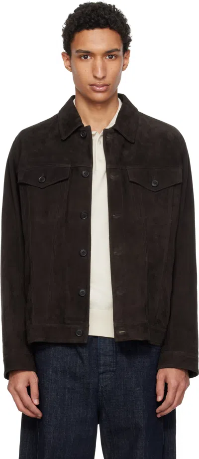 Hugo Boss Brown Regular Fit Nappalan Suede Jacket