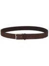 Hugo Boss Brown Solid Buckle Belt In Brown