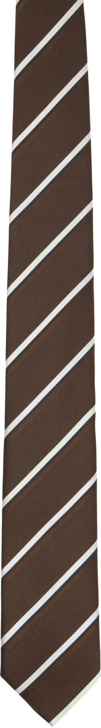 Hugo Boss Brown Striped Tie