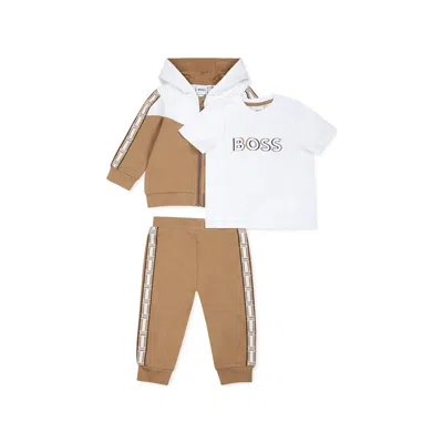 Hugo Boss Brown Suit For Baby Boy With Logo
