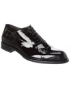 Hugo Boss Patent-leather Oxford Shoes With Stitching Details In Black