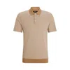 HUGO BOSS BUBBLE-STRUCTURE POLO SHIRT IN COTTON AND CASHMERE