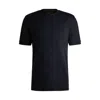 Hugo Boss Bubble-structure T-shirt In Cotton And Silk In Blue