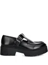 Hugo Boss Buckle-detail Platform Loafers In Black