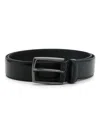 Hugo Boss Buckle-fastening Leather Belt In Schwarz