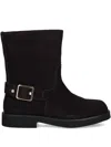 Hugo Boss Buckle-strap Boots In Brown