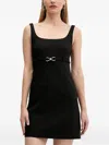 Hugo Boss Buckle-strap Mini Dress In Black