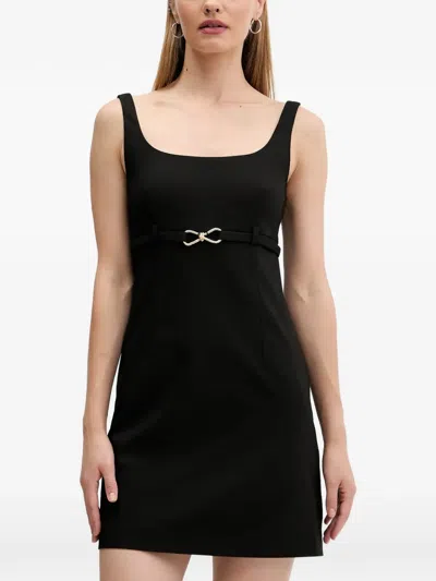 Hugo Boss Buckle-strap Mini Dress In Black