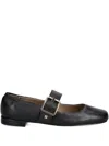 Hugo Boss Buckle-strap Square-toe Flats In Black